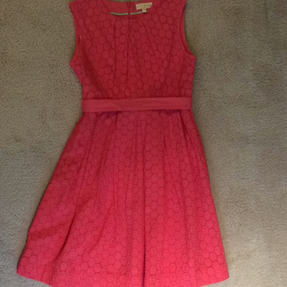 Mini Boden Coral eyelet dress Sz 11-12